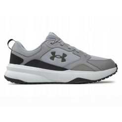 Buty na trening na co dzień męskie UNDER ARMOUR CHARGED EDGE skóra. Szare buty sportowe męskie Under Armour, bez wzorów, ze skóry, bez zapięcia, na fitness i siłownię. Za 299.00 zł.