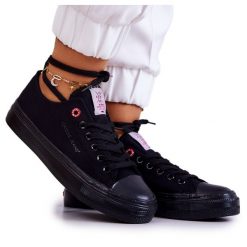 Klasyczne Trampki Cross Jeans JJ2R4019C Czarne. Czarne trampki i tenisówki damskie bez wzorów, z gumy, bez zapięcia. Za 191.73 zł.