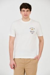 AERONAUTICA MILITARE Biały t-shirt Short Sleeve. Białe t-shirty męskie Aeronautica Militare, m, bez wzorów, bez kołnierzyka, bez ramiączek. W wyprzedaży za 189.99 zł.