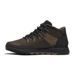 Trzewiki Timberland Sprint Trekker Mid z membraną TimberDry. Zielone buty zimowe męskie Timberland, bez wzorów, bez obcasa, bez zapięcia. Za 593.20 zł.