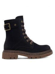 Clara Barson Botki IRIS WS6102-01 Czarny. Czarne botki damskie Clara Barson, bez wzorów, z syntetyku, bez obcasa, na płaskiej podeszwie, bez zapięcia. Za 159.99 zł.
