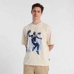 Koszulka męska New Balance MT51605LIN – beżowa. Brązowe koszulki sportowe męskie New Balance, l, bez wzorów, z bawełny, bez ramiączek. Za 129.99 zł.