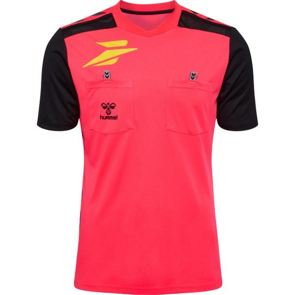 Koszulka Hummel FFHB New Referee. Czerwone bluzki damskie Hummel, bez wzorów, sportowe, bez kołnierzyka, bez ramiączek. Za 263.00 zł.