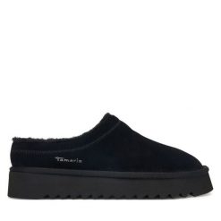 Klapki Tamaris. Czarne klapki damskie Tamaris, bez wzorów, bez obcasa, bez zapięcia. Za 239.99 zł.