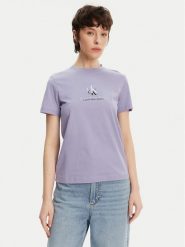 Calvin Klein Jeans T-Shirt Shadow Graphic J20J225545 Fioletowy Regular Fit. Fioletowe t-shirty damskie Calvin Klein Jeans, xs, bez wzorów, z bawełny, bez kołnierzyka, bez ramiączek. Za 89.99 zł.