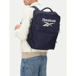 Plecak podróżny Reebok. Niebieskie plecaki męskie Reebok, bez wzorów, sportowe. Za 219.99 zł.