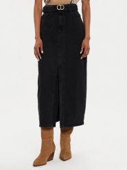 TWINSET Spódnica jeansowa 242TP2601 Czarny Straight Fit. Czarne spódnice damskie Twinset, bez wzorów, z bawełny. Za 499.99 zł.