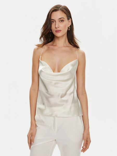 Custommade Top Youliana 999312115 Beżowy Regular Fit. Brązowe topy damskie Custommade, xs, bez wzorów, z jedwabiu, bez kołnierzyka, bez ramiączek. Za 289.99 zł.