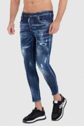 DSQUARED2 Granatowe jeansy super twinkie jeans. Niebieskie jeansy męskie Dsquared2, z bawełny. W wyprzedaży za 1,899.99 zł.