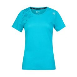 Koszulka damska Rafiki Akiyo. Niebieskie bluzki damskie RAFIKI, bez wzorów, sportowe, bez kołnierzyka, bez ramiączek. Za 214.50 zł.