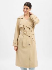 S.Oliver trencz Kobiety brązowy, 42. Brązowe płaszcze damskie S.Oliver, s, bez wzorów, eleganckie, bez kołnierzyka, bez kaptura. Za 379.95 zł.
