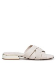 Nine West Klapki JF2220-1 Beżowy. Brązowe klapki damskie Nine West, bez wzorów, z syntetyku, bez obcasa, bez zapięcia. Za 179.99 zł.