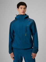 4F Kurtka trekkingowa membrana 8000 męska - granatowa S. Niebieskie kurtki męskie 4F, l, bez wzorów, z materiału, bez kaptura. Za 499.99 zł.