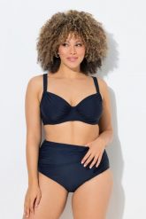 Damskie Bikini z fiszbinami marszczenie regulowane ramiączka. Niebieskie stroje kąpielowe damskie Ulla Popken, plus size, bez wzorów, z elastanu. Za 111.99 zł.