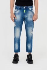 PHILIPP PLEIN Niebieskie męskie jeansy detroit. Niebieskie jeansy męskie Philipp Plein, z jeansu. W wyprzedaży za 1,499.99 zł.