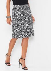 Spódnica z dżerseju. Czarne spódnice damskie bonprix, bez wzorów, z dżerseju, eleganckie. Za 62.99 zł.
