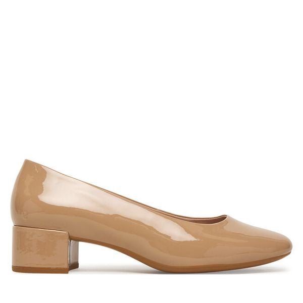 Czółenka ECCO. Brązowe czółenka damskie ecco, bez wzorów, bez obcasa, bez zapięcia. Za 458.99 zł.