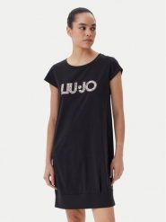 Liu Jo Beachwear Sukienka codzienna VA5194 JS003 Czarny Regular Fit. Czarne sukienki damskie Liu Jo Beachwear, na co dzień, xs, bez wzorów, z bawełny, bez kołnierzyka, bez ramiączek, proste. Za 239.99 zł.