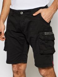 Alpha Industries Szorty materiałowe Crew 176203 Czarny Slim Fit. Czarne szorty męskie Alpha Industries, bez wzorów, z bawełny. Za 319.99 zł.