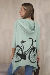 Bluza z nadrukiem roweru ciemno miętowa. Zielone bluzy damskie KESI, l, bez wzorów, z bawełny, bez ramiączek, z kapturem. Za 218.51 zł.