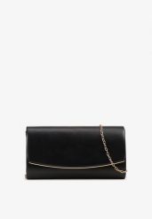 Czarna Elegancka Torebka Kopertówka z Dodatkowym Łańcuszkiem Istevia. Czarne torebki do ręki damskie Renee, bez wzorów, na ramię, bez dodatków. Za 49.99 zł.