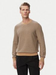 BOSS Sweter H-Lofranco 50565565 Beżowy Regular Fit. Brązowe swetry męskie Boss, l, bez wzorów, z bawełny, bez kołnierzyka, bez ramiączek. Za 699.99 zł.