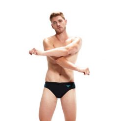 Slipy kąpielowe męskie Speedo Hyper Boom Splice Brief. Czarne kąpielówki męskie Speedo, m, bez wzorów. Za 85.99 zł.