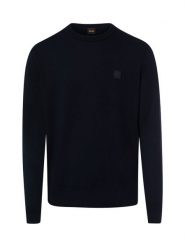 BOSS Orange sweter z dzianiny z zawartością kaszmiru - Kanovano Mężczyźni Bawełna niebieski, XL. Niebieskie swetry męskie BOSS Orange, m, bez wzorów, z bawełny, eleganckie, bez kołnierzyka, bez ramiączek. Za 599.95 zł.