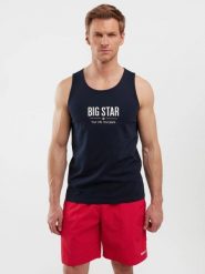 Koszulka męska bez rękawów granatowa Richard 403. Niebieskie koszulki sportowe męskie BIG STAR, l, bez wzorów, z dzianiny, bez ramiączek, na fitness i siłownię. W wyprzedaży za 59.99 zł.