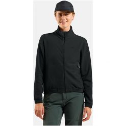 Bluza bez kaptura rozpinana Odlo Mid layer full zip CLASSIC FLEECE. Czarne bluzy damskie ODLO, bez wzorów, bez ramiączek, bez kaptura. Za 359.99 zł.