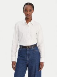 Tommy Hilfiger Koszula WW0WW49386 Biały Relaxed Fit. Białe koszule damskie Tommy Hilfiger, bez wzorów, z bawełny, bez kołnierzyka, bez ramiączek. Za 529.99 zł.