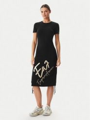 EA7 Emporio Armani Sukienka codzienna 7W001062 AF10373 UC001 Czarny Regular Fit. Czarne sukienki damskie EA7 Emporio Armani, na co dzień, xl, bez wzorów, z bawełny, bez kołnierzyka, bez ramiączek, proste. Za 359.99 zł.