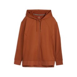 Damska bluza z kapturem zapinana na zamek Puma Cloudspun. Brązowe bluzy damskie Puma, bez wzorów, bez ramiączek, z kapturem. Za 229.45 zł.