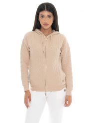 Bluza damska Leone 1947 Apparel Braid z kapturem i zamkiem z dzianiny na zimę. Brązowe bluzy damskie LEONE 1947 APPAREL, na zimę, m, bez wzorów, z dzianiny, bez ramiączek, z kapturem. Za 383.11 zł.