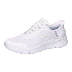 Tenisówki Skechers Model Slip-ins Go Walk Flex Kolor Biały. Białe trampki i tenisówki damskie Skechers, bez wzorów, z materiału, bez zapięcia. Za 446.00 zł.