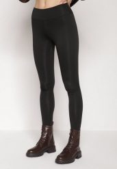 Czarne Klasyczne Legginsy z Regularnym Stanem Ralindia. Czarne legginsy damskie Born2be, bez wzorów, z jeansu. Za 39.99 zł.