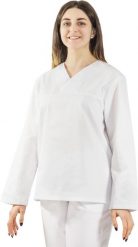 Visent Bluza piekarska piekarza bluza gastronomiczna biała unisex długi rękaw poliester 65% bawełna 35% 195g/m XL. Białe bluzy damskie Visent, m, bez wzorów, z bawełny, bez ramiączek, bez kaptura. Za 34.99 zł.