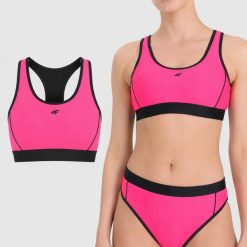 GÓRA OD BIKINI 4F STANIK DAMSKI KĄPIELOWY NA PLAŻĘ NA BASEN XS F087 SS26. Czerwone stroje kąpielowe damskie 4F, xs, bez wzorów, z materiału. Za 40.87 zł.