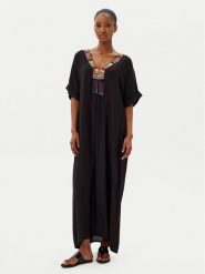 LOLA CASADEMUNT Sukienka letnia LS2516029 Czarny Relaxed Fit. Czarne sukienki damskie LOLA CASADEMUNT, na lato, s, bez wzorów, z wiskozy, bez kołnierzyka, bez ramiączek. Za 319.99 zł.