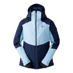 Damska Wodoodporna Kurtka Narciarska Flurry II. Niebieskie kurtki sportowe damskie Dare 2B, na zimę, bez wzorów, bez ramiączek, bez kaptura, narciarskie. Za 350.99 zł.