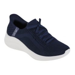 Buty sportowe Sneakersy damskie, Skechers Slip-Ins Ultra Flex 3.0 - Brilliant. Niebieskie obuwie sportowe damskie Skechers, bez wzorów, z materiału, bez zapięcia, trekkingowe, Skechers Sport. Za 339.99 zł.