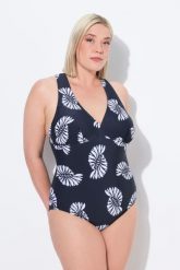 Damski Strój kąpielowy makramowa wstawka miękkie miseczki z recyklingu. Czarne stroje kąpielowe damskie Ulla Popken, plus size, bez wzorów, z elastanu. Za 233.99 zł.