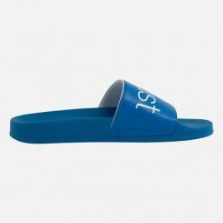 Klapki basenowe Lange Just Boots. Niebieskie klapki męskie LANGE, bez wzorów, bez zapięcia. Za 282.00 zł.