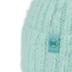 Czapka BUFF KNITTED & FLEECE BAND BEANIE EYLA. Niebieskie czapki damskie Buff, bez wzorów, z elastanu. Za 144.60 zł.