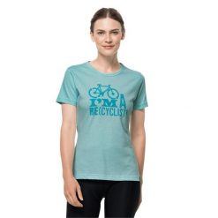 Koszulka damska Jack Wolfskin Ocean Trail. Niebieskie bluzki damskie Jack Wolfskin, s, bez wzorów, sportowe, bez kołnierzyka, bez ramiączek. Za 57.99 zł.