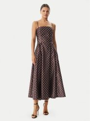 Rinascimento Sukienka koktajlowa CFC0129296003 Brązowy ciemny Regular Fit. Brązowe sukienki damskie Rinascimento, m, bez wzorów, z syntetyku, wizytowe, bez kołnierzyka, bez ramiączek. Za 819.99 zł.