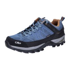 Buty trekkingowe męskie CMP Rigel Low Trekking Wp. Niebieskie buty zimowe męskie CMP, bez wzorów, ze skóry, bez obcasa, bez zapięcia. Za 399.99 zł.