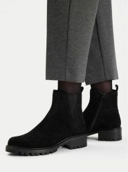 Lasocki Sztyblety WI16-D-466-02 Czarny. Czarne botki damskie Lasocki, bez wzorów, ze skóry, bez obcasa, na płaskiej podeszwie, bez zapięcia. Za 249.99 zł.