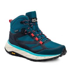 Buty trekkingowe damskie Jack Wolfskin Terraventure Texapore Mid. Niebieskie obuwie trekkingowe damskie Jack Wolfskin, z materiału, bez zapięcia. Za 839.99 zł.