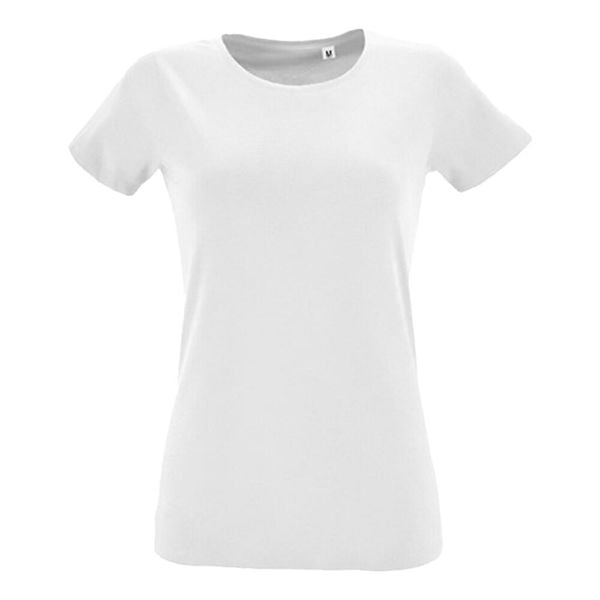 Koszulka Damska Regent Z Okrągłym Dekoltem I Dopasowanym Krojem. Białe bluzki damskie SOL'S, s, bez wzorów, sportowe, bez kołnierzyka, bez ramiączek. Za 32.99 zł.